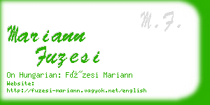 mariann fuzesi business card